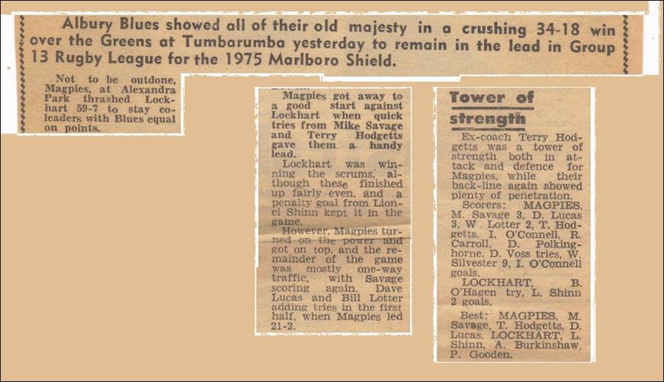 1975 R7 Magpies v Lockhart