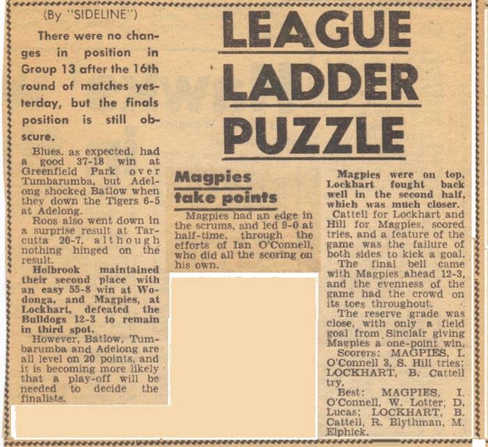 1975 R16 Magpies v Lockhart 1